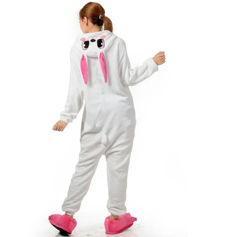 Милые животные розовый кролик Kigurumi пижамы для женщин взрослых мультфильм