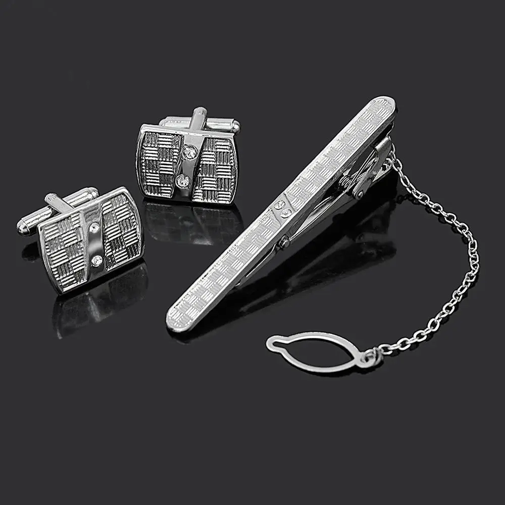 Зажим для галстука и рубашки Стразы 1 комплект|mens shirt tie set|tie set menties ties |