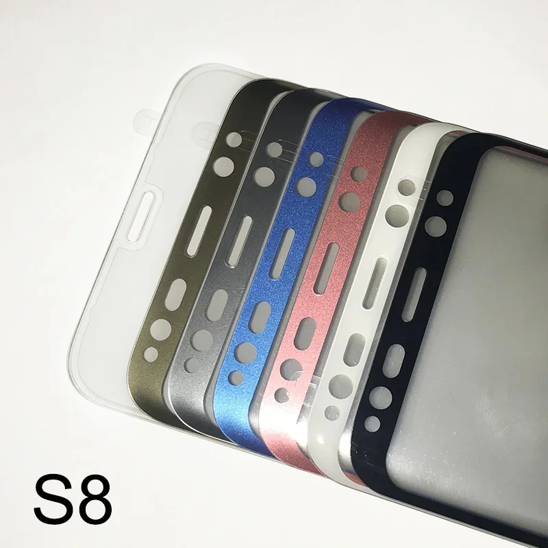 Полное покрытие экрана из закаленного стекла для samsung Galaxy S8 S6 S7 edge, полноэкранная защитная пленка, розовое, синее, Серебряное прозрачное стекло