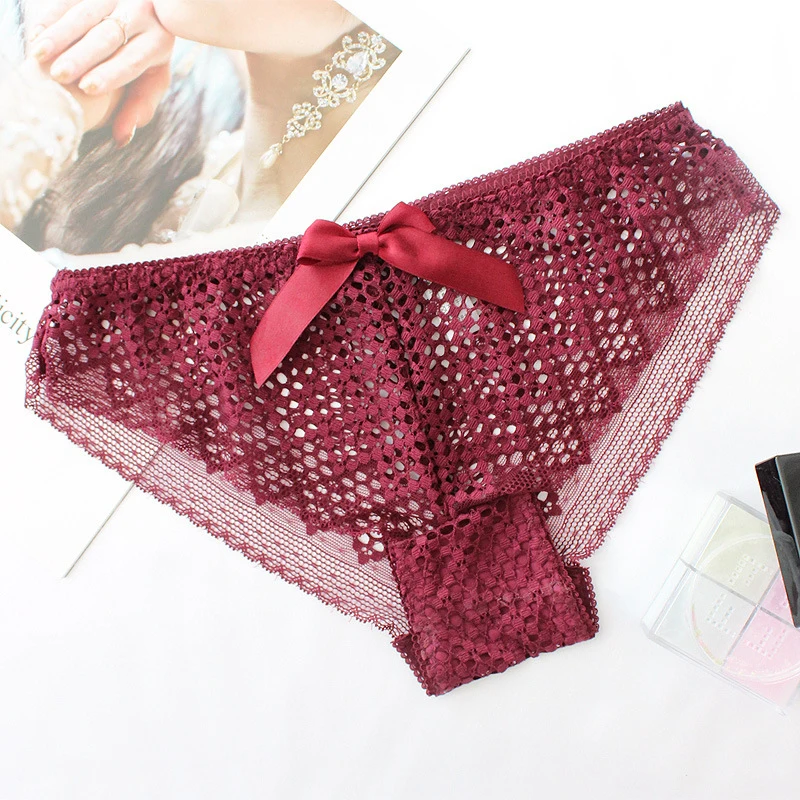 Roseheart, женские модные красные мягкие кружевные хлопковые трусики с бантом и низкой талией, женское нижнее белье, нижнее белье, трусы размера плюс, 3 шт