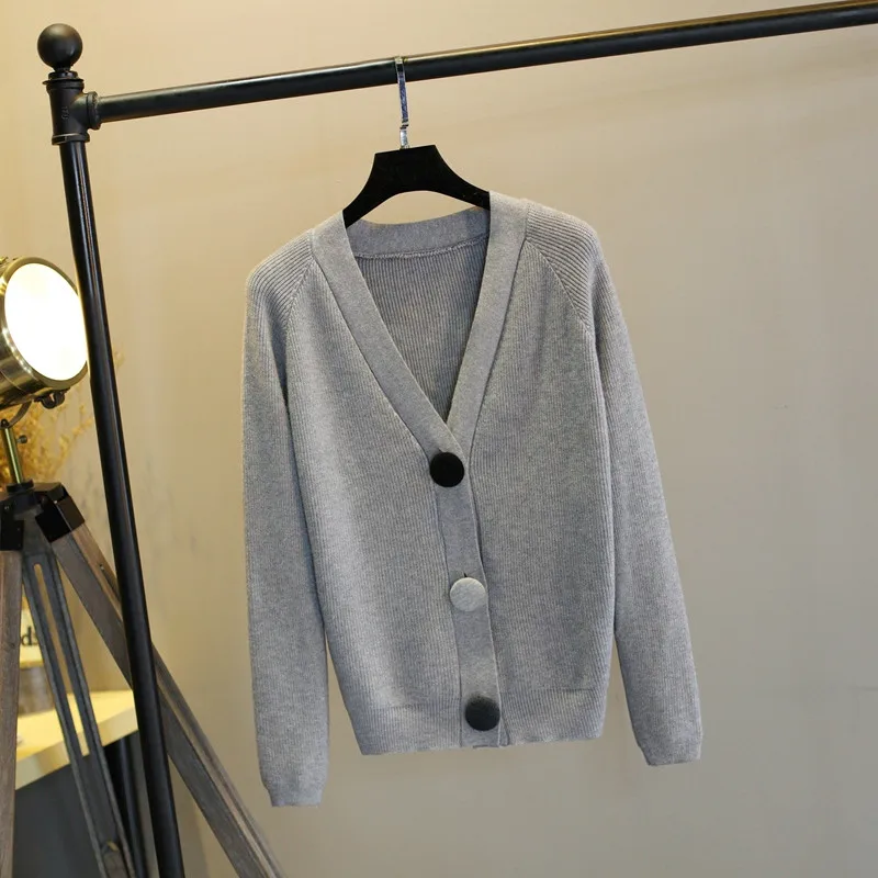 Женское базовое пальто осеннее пальто-свитер Женская куртка однобортный вязаный