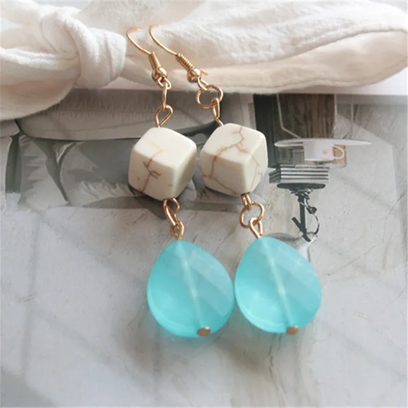 1 пара мята Янтарная капля серьги Бесплатная доставка|drop earrings|earrings freeearrings free shipping