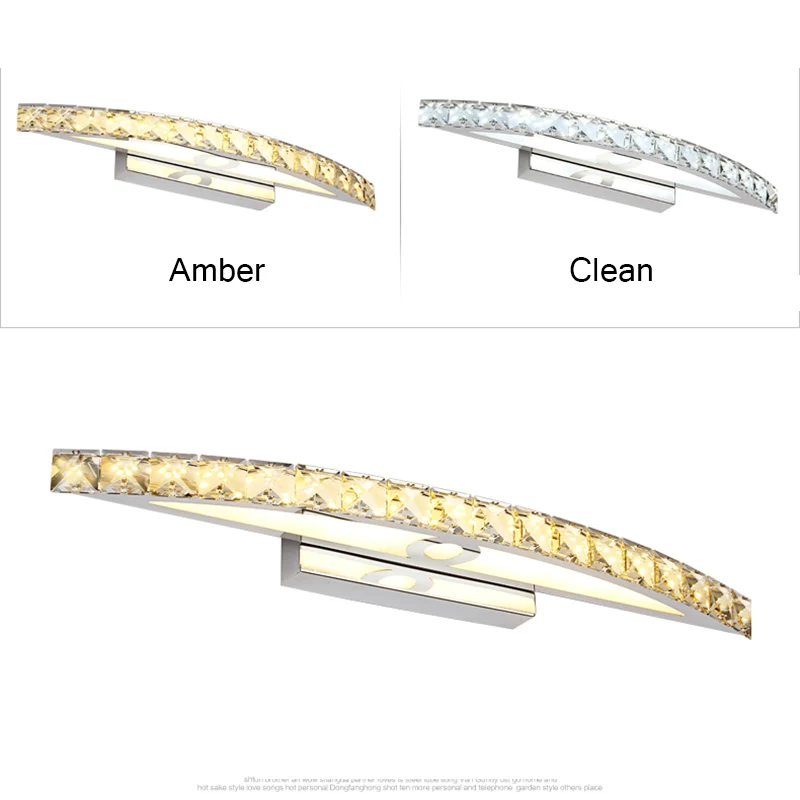 

LED Mirror crystal Wall Light Bathroom Wall lamp Make Up Light Flexible Lamp Head LED Sconce Acrylic Waterproof