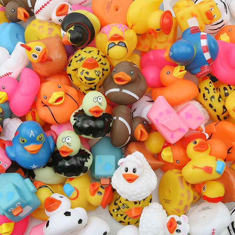 10 шт детская резиновая утка для ванны Duckie Baby Shower водные игрушки Плавательный