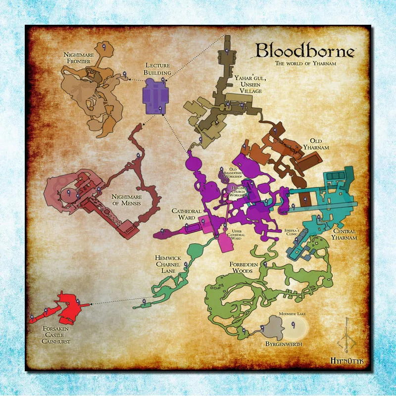 Горячие Bloodborne Искусство Шелковый Холст печати плакатов 13x13 32x32 дюймов Игра