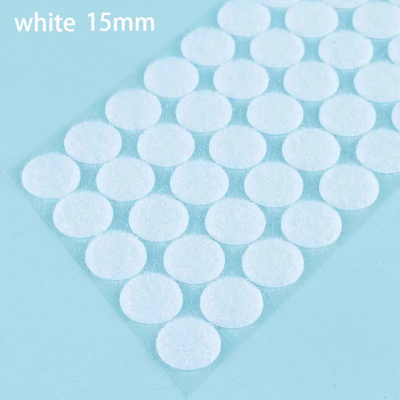 15mm white 200 пара в горошек, Волшебная самоклеящаяся нейлоновая кнопка, эластичная застежка-крючок и петля, держатель листа, сделай сам, для сумки, обуви, украшения одежды - Цвет: 15mm white