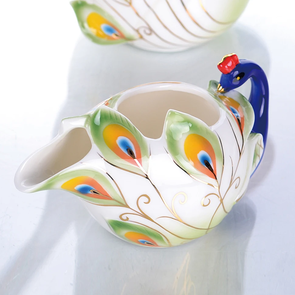 Фарфоровая эмалированная посуда для напитков [набор из 21 шт. 6 чашек + блюд ложек 1