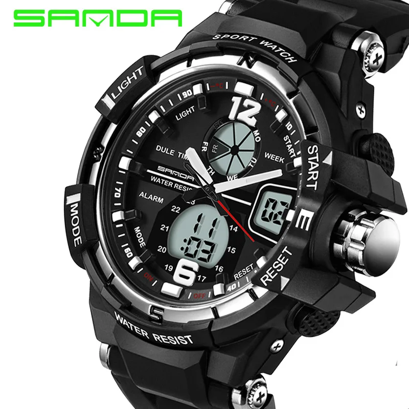Мужские часы SANDA модные мужские G Shock водонепроницаемые спортивные военные