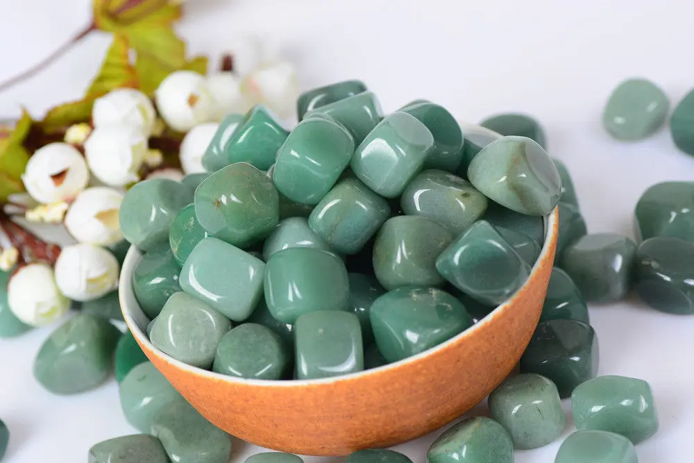 100g Square Green Aventurine Tumbled Stones Crystal Mineral Planting Decor Lot |