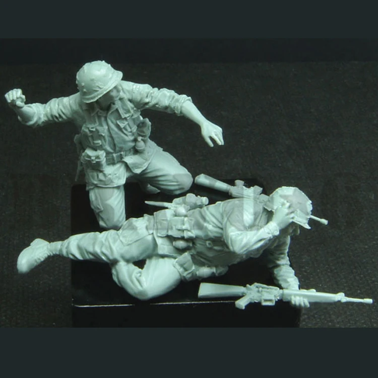 1/35 масштаб Неокрашенная смола фигурка Современная армия США в джунглях 2