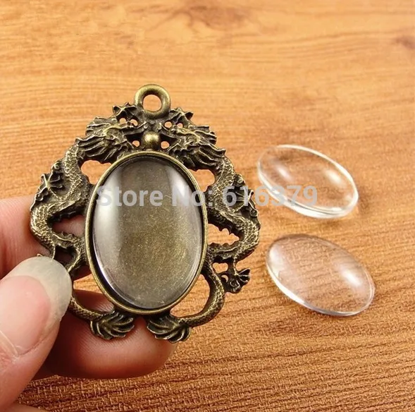 Оптовая продажа DIY диаметр 25*18 мм овальная плоская задняя прозрачная стеклянная