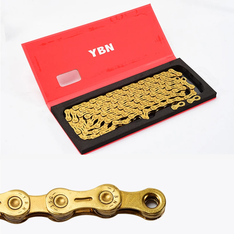 YBN 11 Speed Chain 116L MTB Road Bicycle Chains for Shimamo Sram Campagnolo Gold Hollow Bicycle Chain