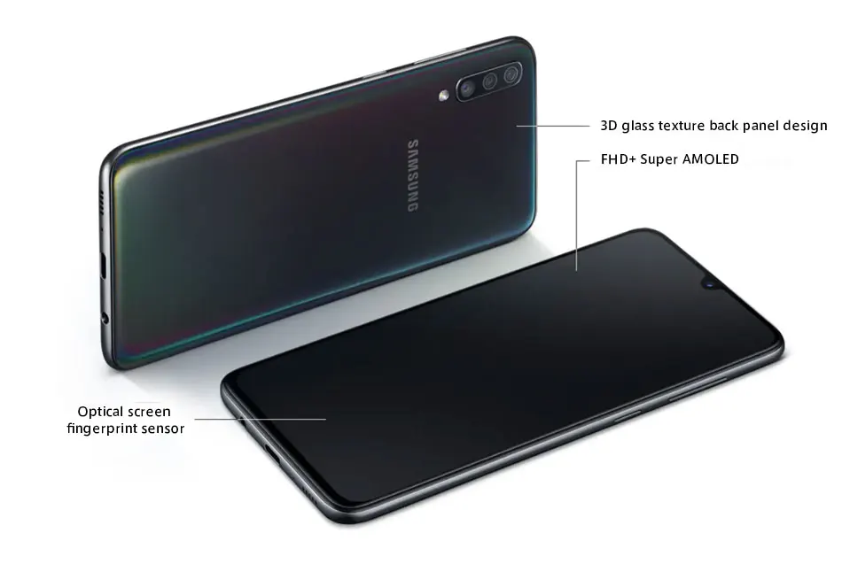 Новинка, мобильный телефон samsung Galaxy A70 A7050, 6,7 дюймов, 8 ГБ ОЗУ, 128 Гб ПЗУ, Восьмиядерный процессор Snapdragon 675, 20:9, дроп-экран, телефон nfc