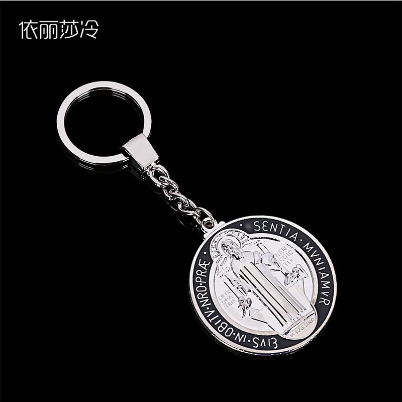 48 штук/Крест Иисуса круглый Святого Бенедикта брелок для женщин Мужская сумка