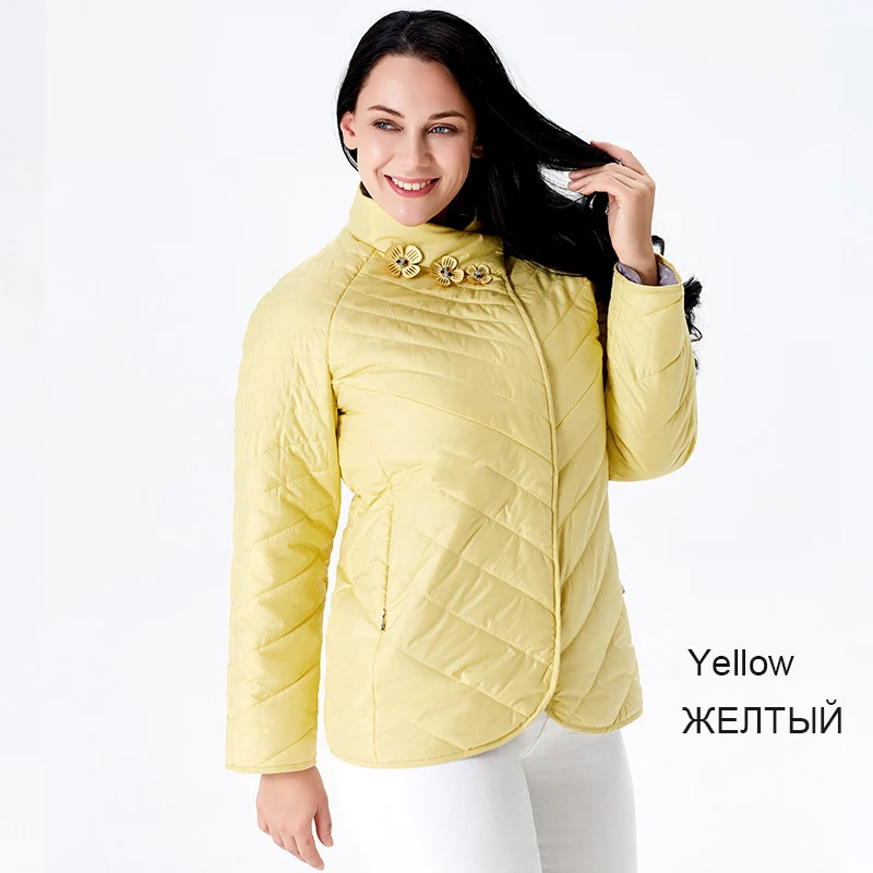 Y009 Yellow Astrid, Женская Весенняя куртка, Женское пальто, новинка, большой размер, осень, свободное, розовое, короткое, модное пальто, женское, ветрозащитное AM-6145 - Цвет: Y009 Yellow
