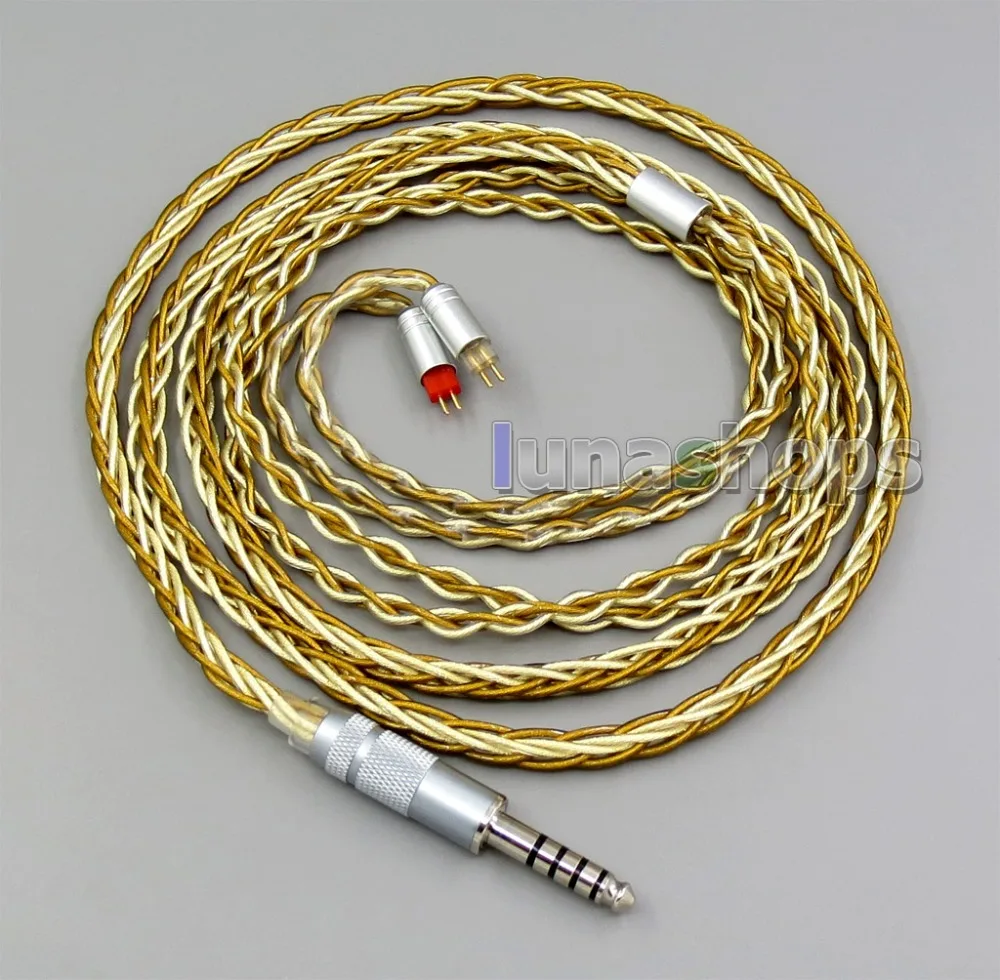

LN005975 Pure OCC Silver+Golden Plated Earphone Cable For 0.78mm 2pin Westone W4r 1964 Custom custom monitor