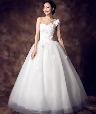 2014 sexy white/ivory one shoulder wedding dress bridal custom size | Свадьбы и торжества