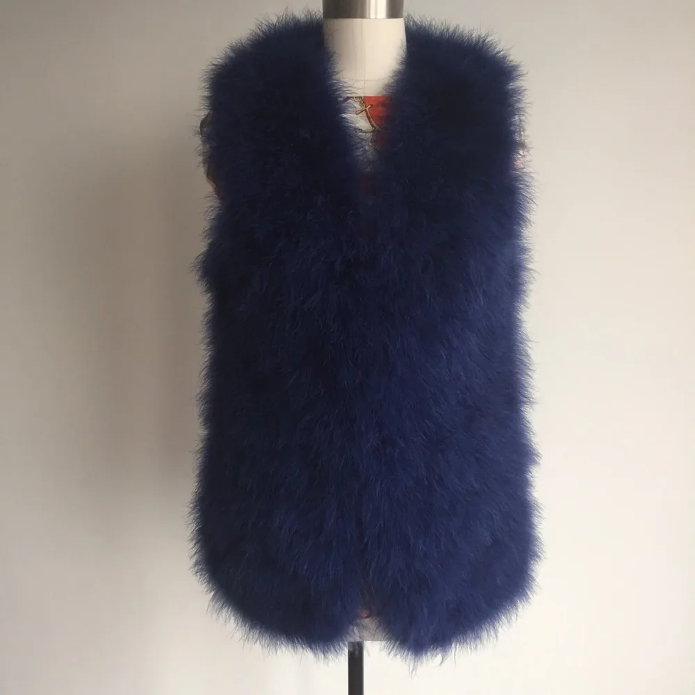 Новый модный жилет из настоящего страуса женский натурального меха высокая