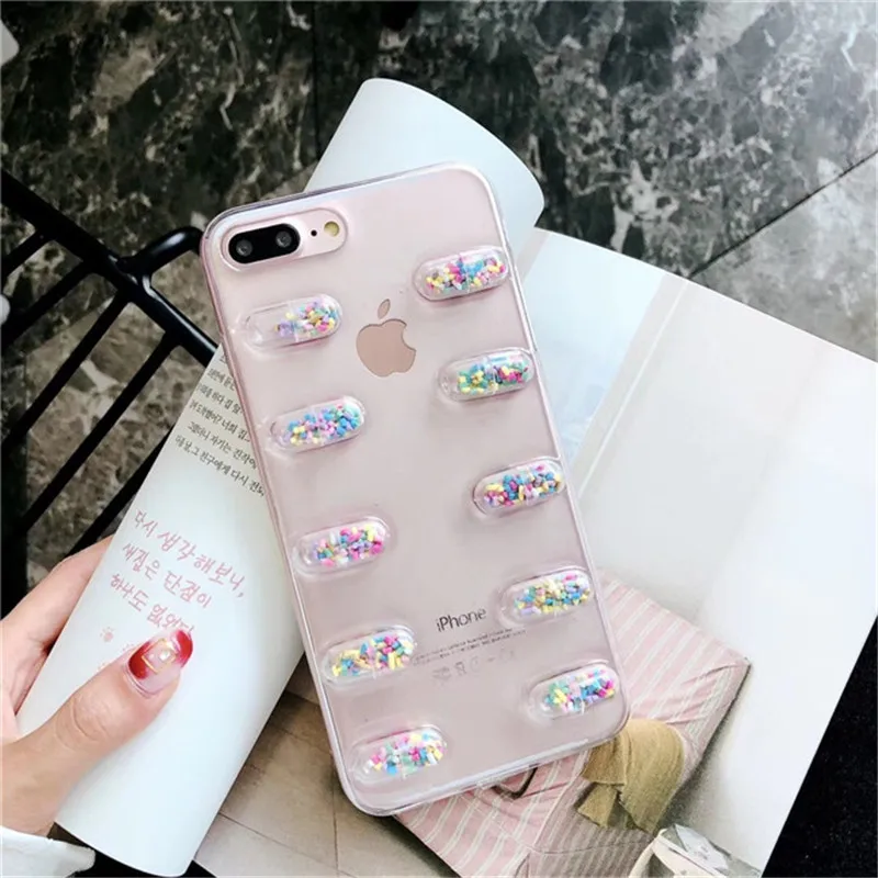Cute Colorful Capsule Doll Phone Case For iPhone X 7 6 6S 8Plus Cartoon Clear TPU case XS MAX XR Fashion Back Cover |