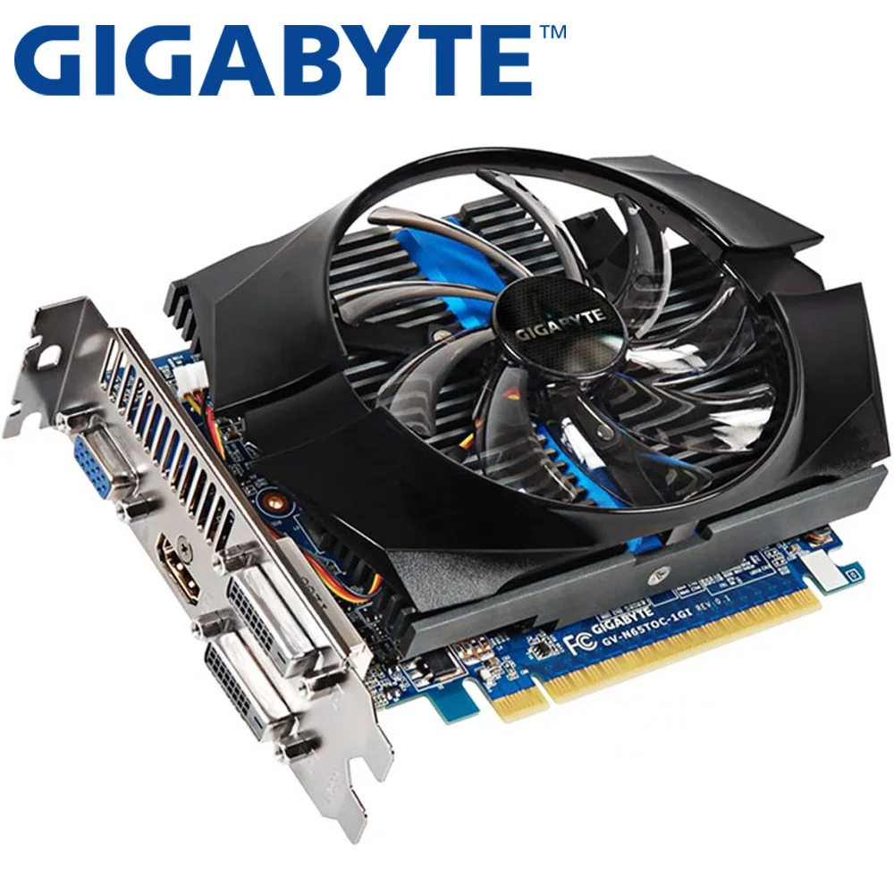 Бывшая в употреблении Видеокарта GIGABYTE GTX 650 Ti 1 ГБ 750 бит GDDR5 видеокарты для nVIDIA Geforce