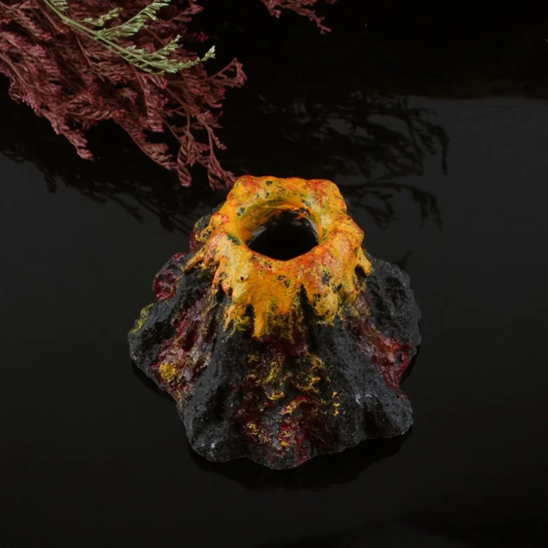 Новинка 2017 украшение в форме вулкана для аквариума воздушные пузырьки камень