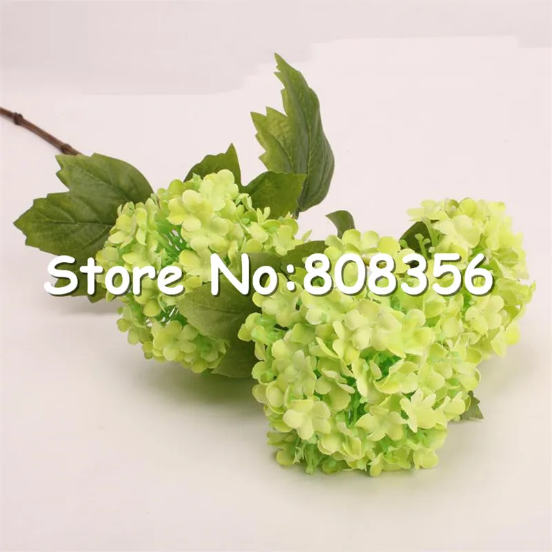 Искусственная Гортензия Снежинка с длинным стволом (3 головки/шт.) искусственные