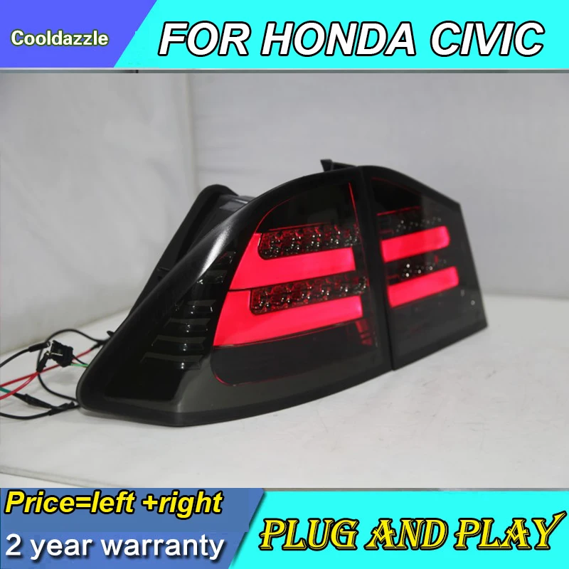 Для HONDA Для Civic светодиодный задний фонарь 2006 2007 2008 2009 2010 Год Дым черный Задний фонарь в сборе