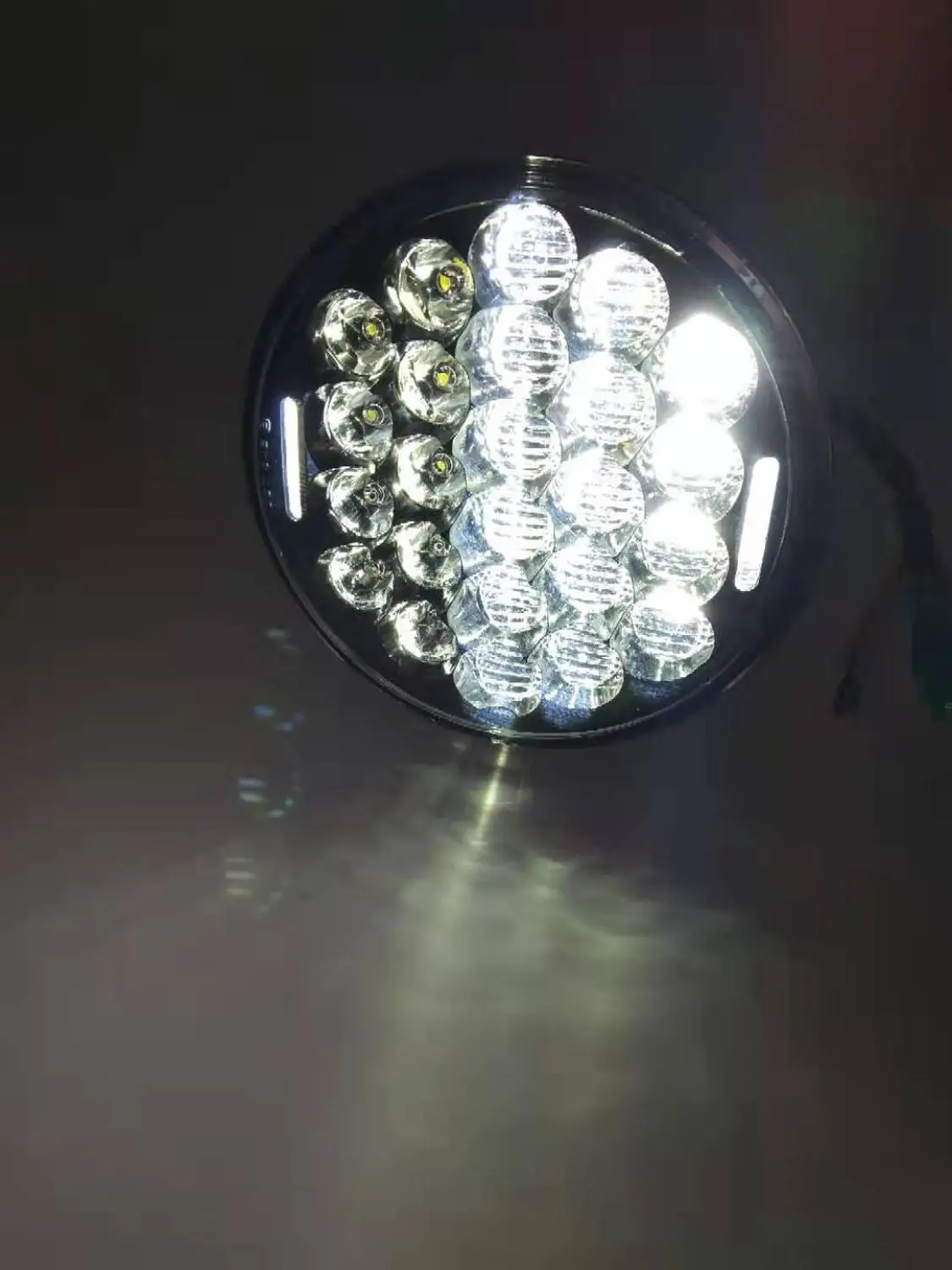 

5.75Inch 75W Black LED Headlight with DRL Angel Eyes Hi-Lo Beam Round LED Headlamp for Dyna Street Bob Motorcycles