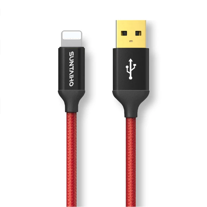 [Упаковка из 10 шт.] Suntaiho USB кабель с нейлоновой оплеткой Освещение Позолоченные