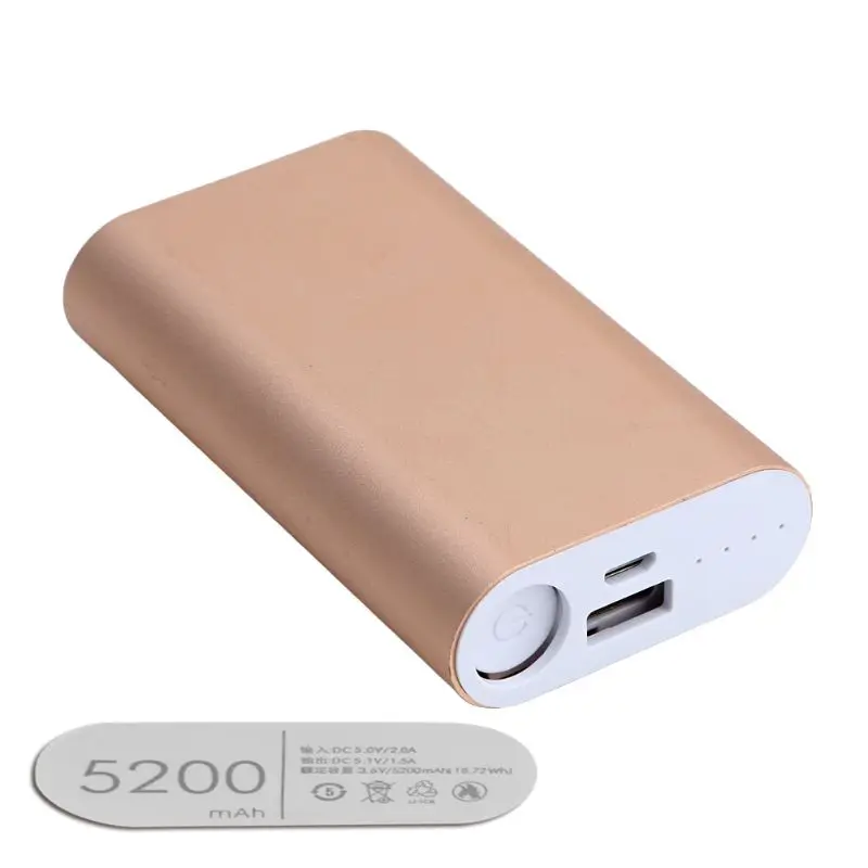 Golden 1 шт. 2x18650 Батарея Зарядное устройство 5V USB 5200 мА/ч, Мощность банк чехол Комплект сделай сам, коробка для телефона gps - Цвет: Golden