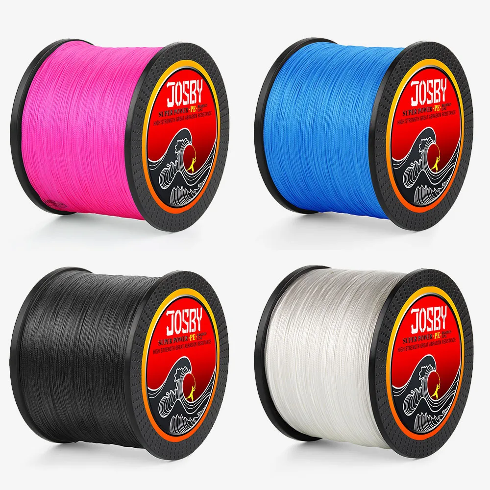 JOSBY 300 M 500 1000 8 Strand 4 оплетка 10 80LB PE плетеная рыболовная проволока Multifilament очень