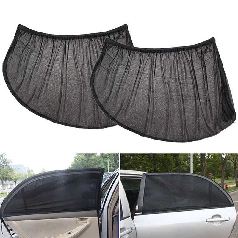 

2pcs/set Car Rear Side Window Mesh Sun Visor Shade Cover Shield UV Protector
