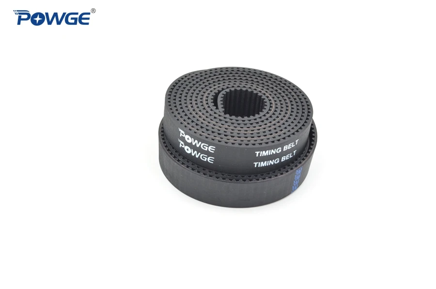 POWGE Arc HTD 3M timing belt width 15mm Length 1000mm Rubber Fiberglass 3M-15 open Synchronous HTD3M Belt CNC 1Meter | Обустройство
