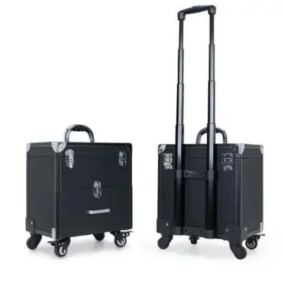 M size Carrylove женский макияж Тележка коробка кейс для профессиональной косметики сумка на колесиках - Цвет: M size