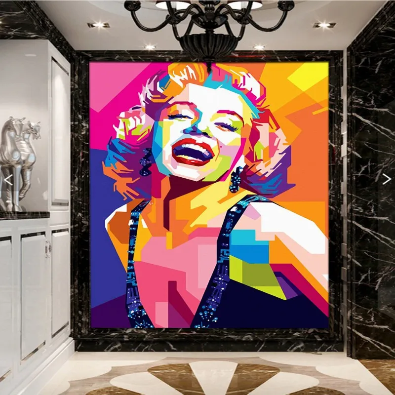 Бесплатная Доставка Цвет Мэрилин Монро мода вход фон карта росписи обоев спальня