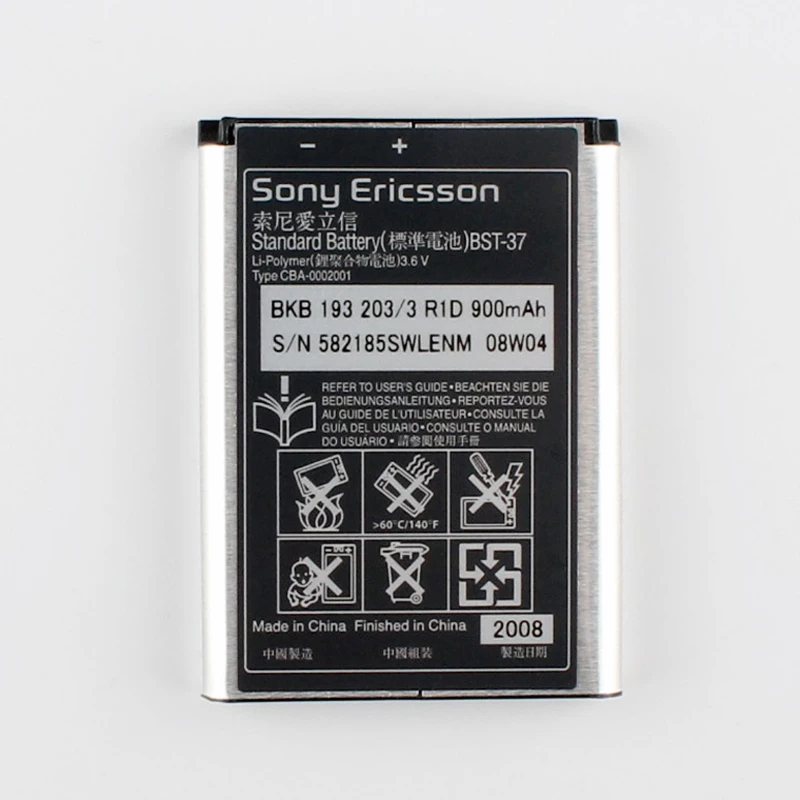 Оригинальный аккумулятор для телефона Sony BST-37 Ericsson K758i Z300i W710i J220c K200c J100i W550i K600i 900