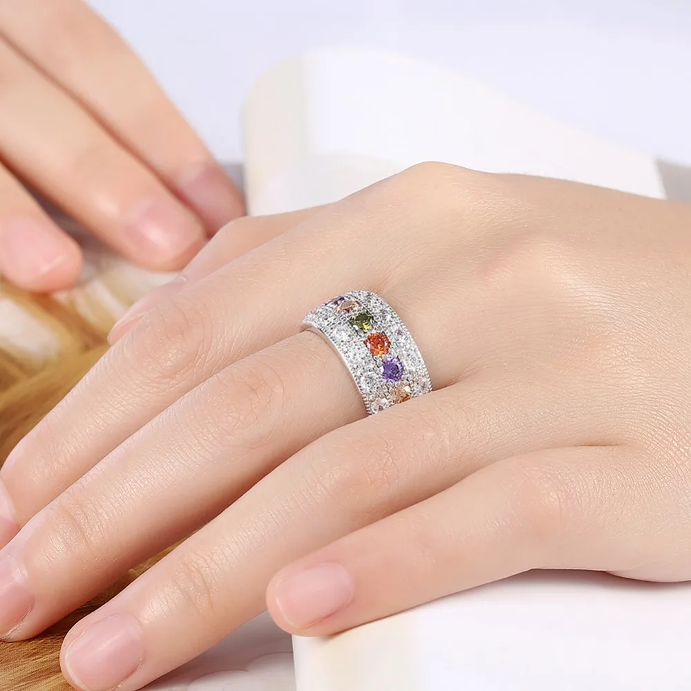 LUALA Мода Красочные Кубический Цирконий Кольца Для Женщин Высокое Качество
