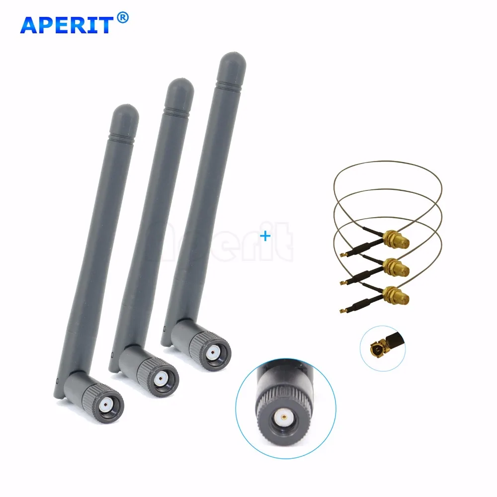 Aperit 3 дби RP SMA Dual Band Wi Fi Антенны + U. fl Кабели Mod Kit для WNDR3300 Netgear WNDR3400 WNR3500Lv2|dual band wifi