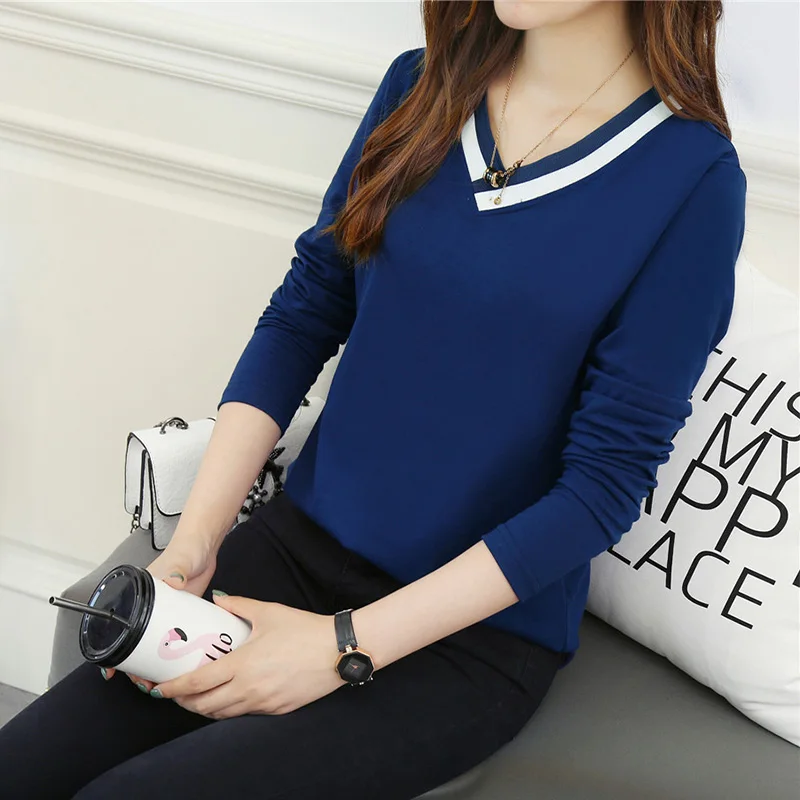 

Korean Style plus size 3XL 4XL 5XL T-shirt autumn Women Cotton Tee Shirt tops Printed Loose long Sleeve Oversized T-shirt female