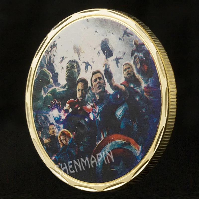 Мстители памятная монета Капитан Америка Железный человек Тор Халк Civil War наградная монета фантастика фильм монеты коллекционные