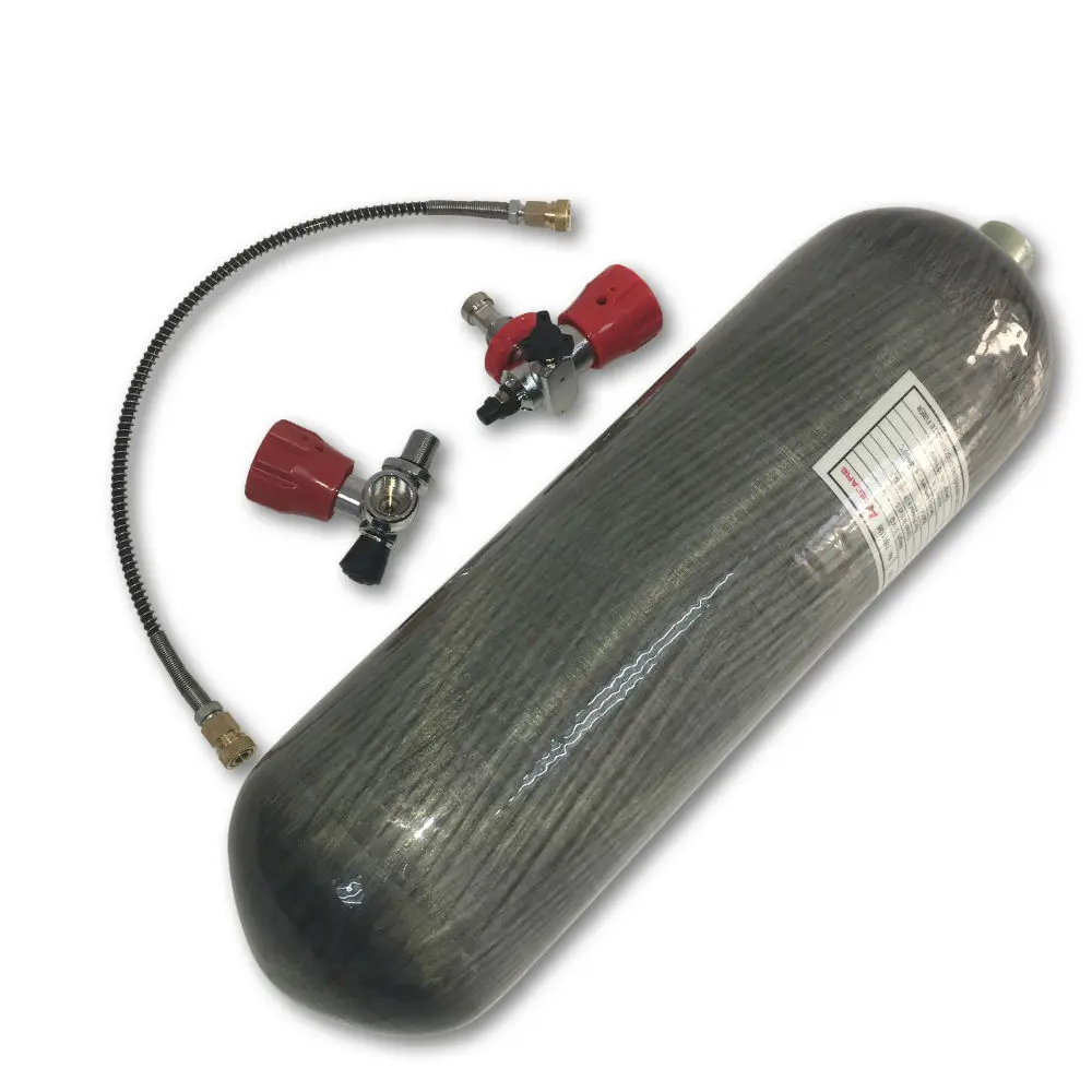 tank and valve AC3680 6.8L Pcp воздушный пистолет 4500psi сжатый M18* 1,5 цилиндр подводный пистолет бутылки красный клапан АЗС акваланг цилиндр - Цвет: tank and valve
