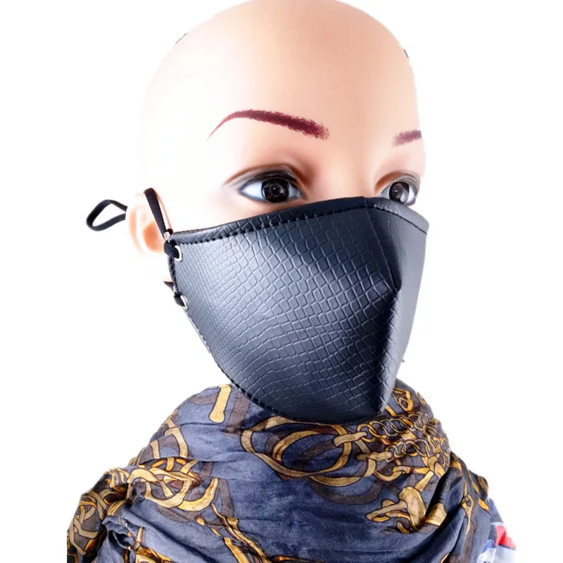 Новинка 2018 Висячие уши панк мотоциклетная искусственная кожа маска Муфель