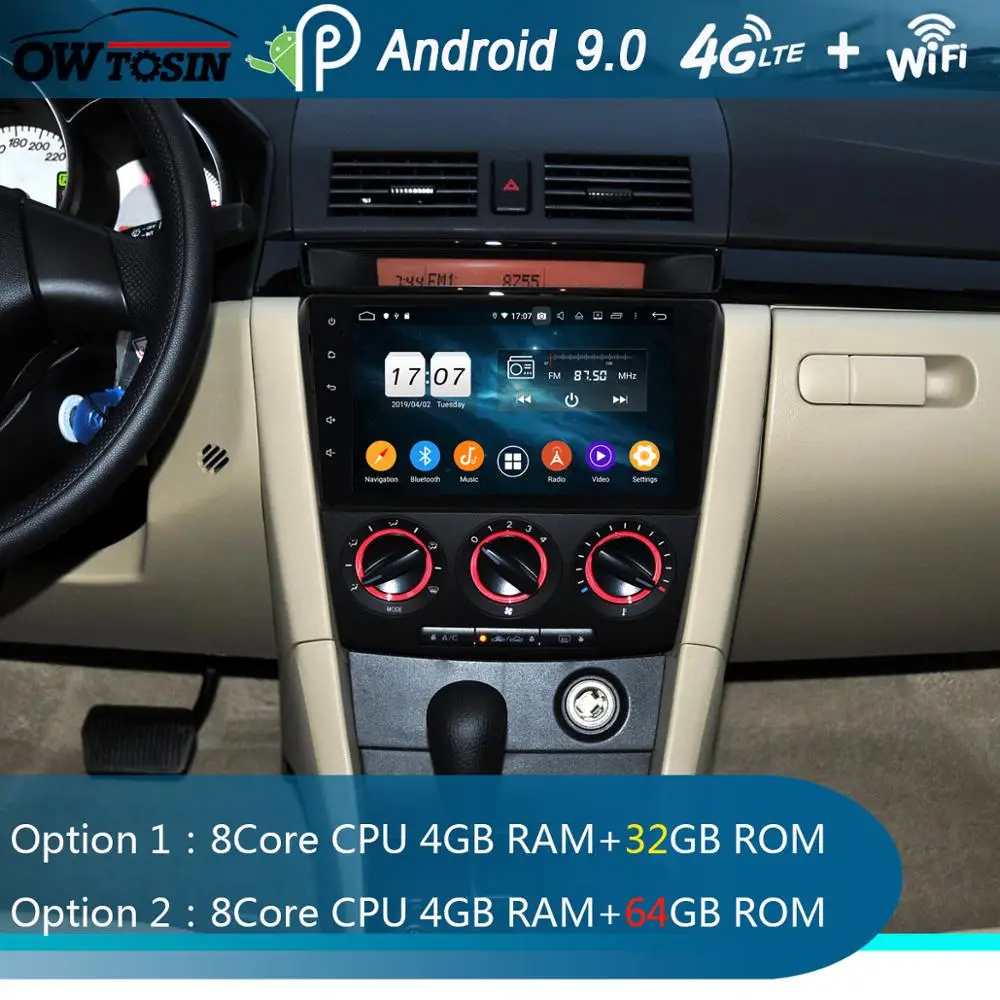 Автомагнитола с GPS-навигацией Android 9 0 экран дюймов IPS Восьмиядерный процессор ОЗУ 4