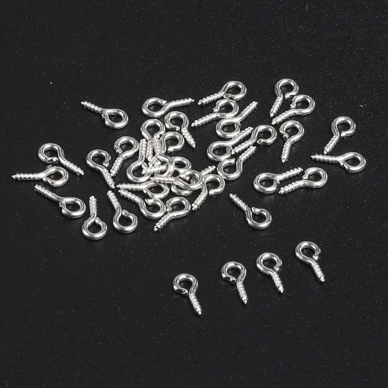 50 шт. 4/5/6 мм Мини булавки с глазком Eyepins, крючки, станок и проушины с винтовой резьбой металлические украшения кулоны застежками "сделай сам" для изготовления ювелирных изделий, аксессуары