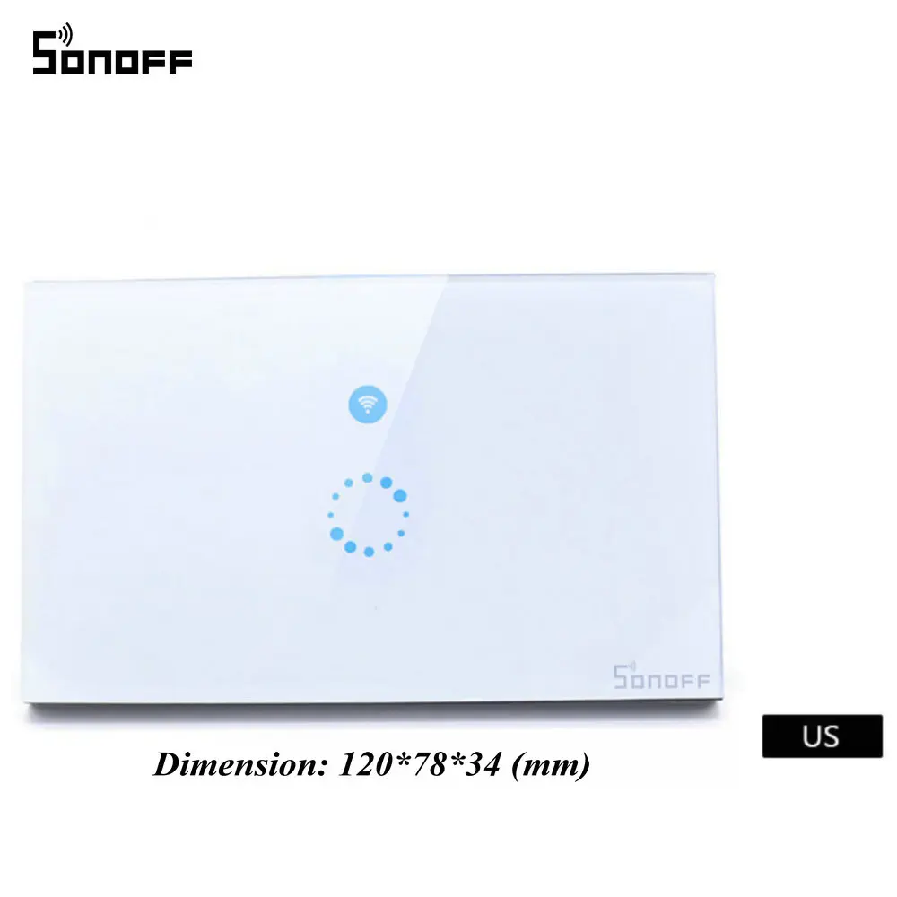 Sonoff Touch US EU Plug настенный Wifi светодиодный светильник переключатель стеклянная панель сенсорный таймер переключатель для умного дома беспроводной пульт дистанционного управления - Цвет: US Version