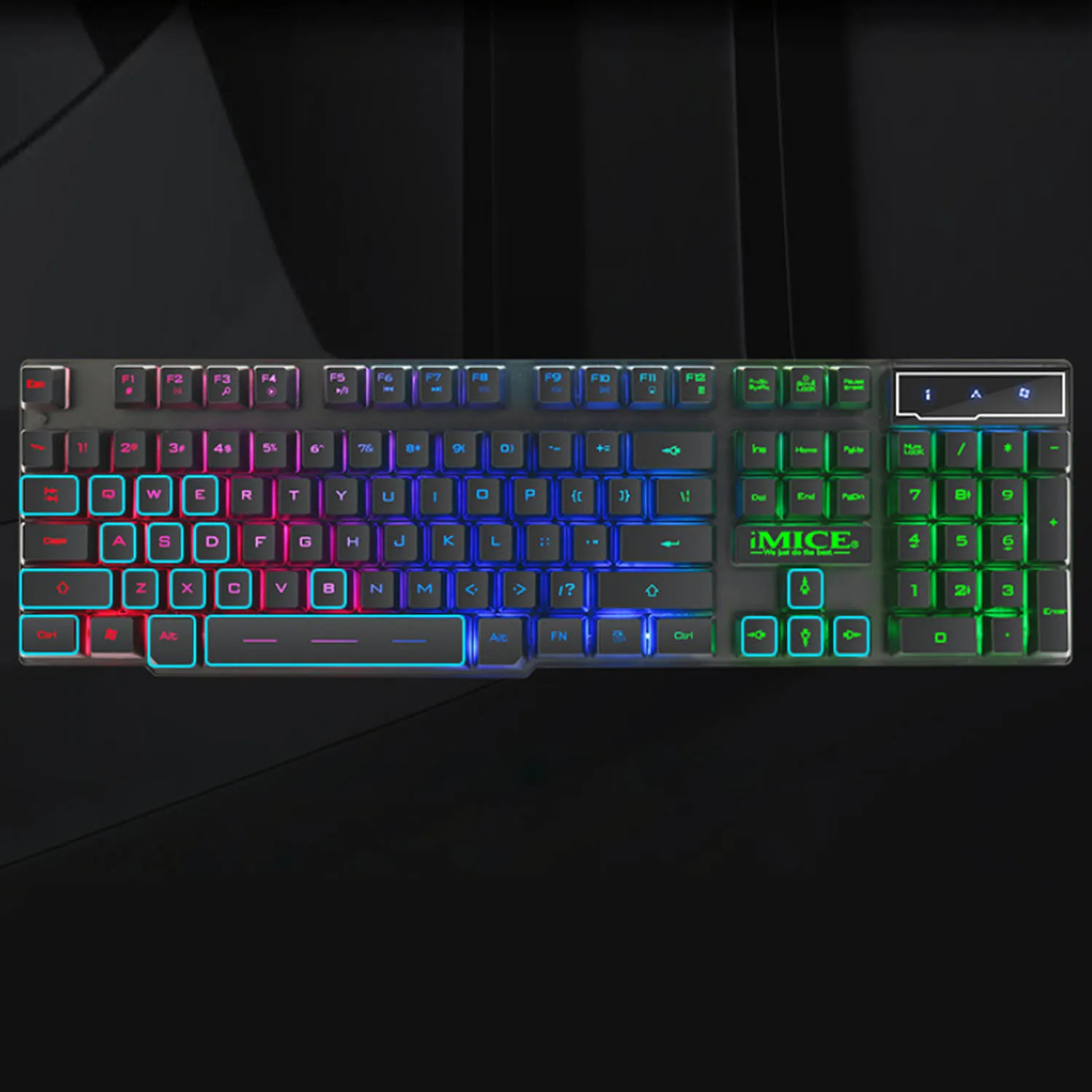 USB клавиатура Vococal игровая с RGB подсветкой защитой от фиктивных