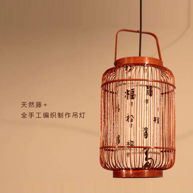 Подвесная лампа для ресторана бамбуковая корзина ручной работы светильник