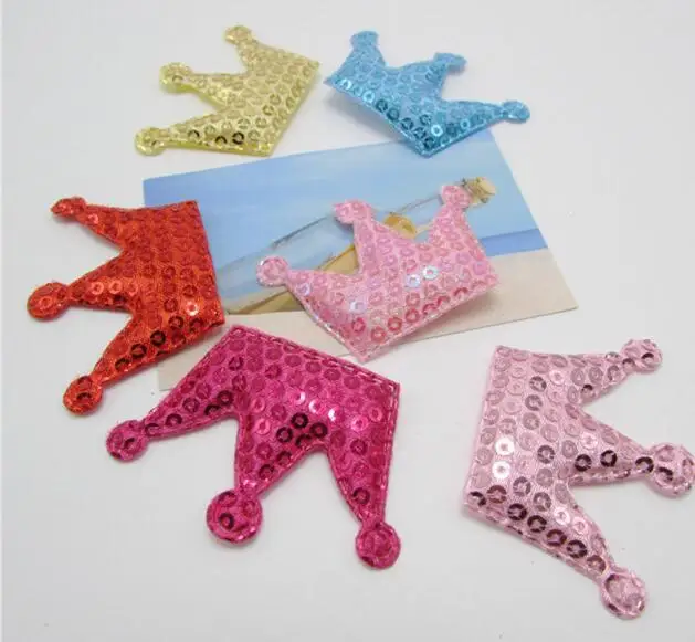 3 3x3 5 см 40 шт Kawaii стеганые блестки Корона аппликации для одежды швейные
