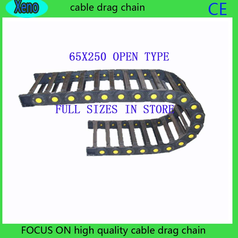 

Free Shipping 65*250 1 Meter Bridge Type Plastic Towline Cable Drag Chain Wire Carrier With End Connects For CNC Machine