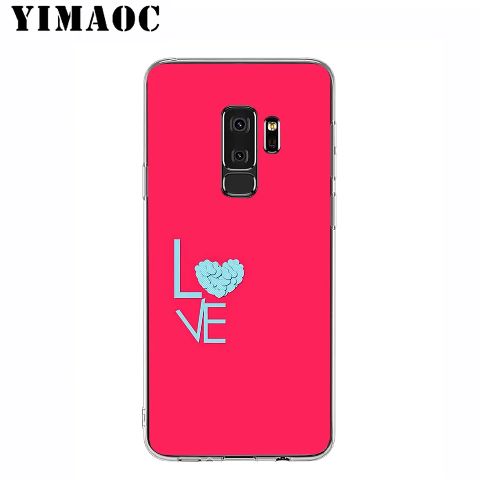 Yimaoc любящее сердце забавные мягкие силиконовые чехли для samsung Galaxy A5 A6 плюс A7 A8 A9 2018